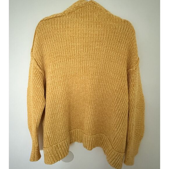 Free People High Hopes Marmalade Chunky Knit Open Front Slouchy Cozy Cardigan XS - Picture 3 of 7